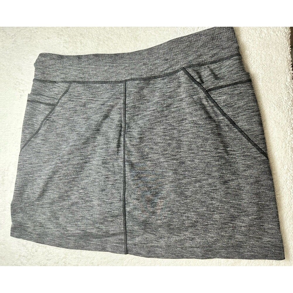 Athleta Excursion Outdoor Skort Women's Sz L Charcoal Gray Shorts Skirt Tennis - Picture 2 of 8